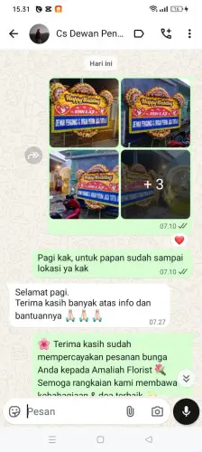 Testimonial Papan Bunga Pernikahan rangkasbitung timur